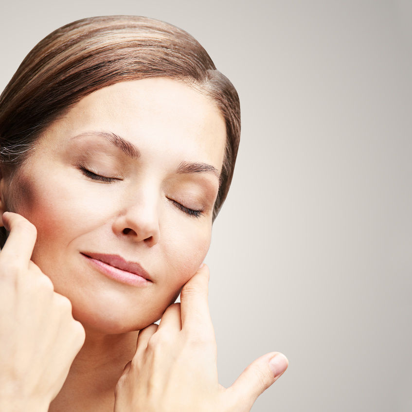 Middle-aged Woman with Clear Skin 